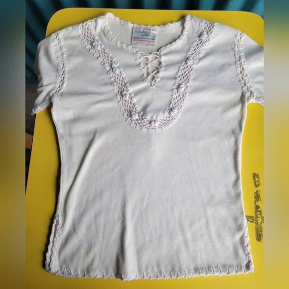 Vintage Laigi  Gordoni Graffiti White Short Sleeves Shirt Small - Picture 2 of 15